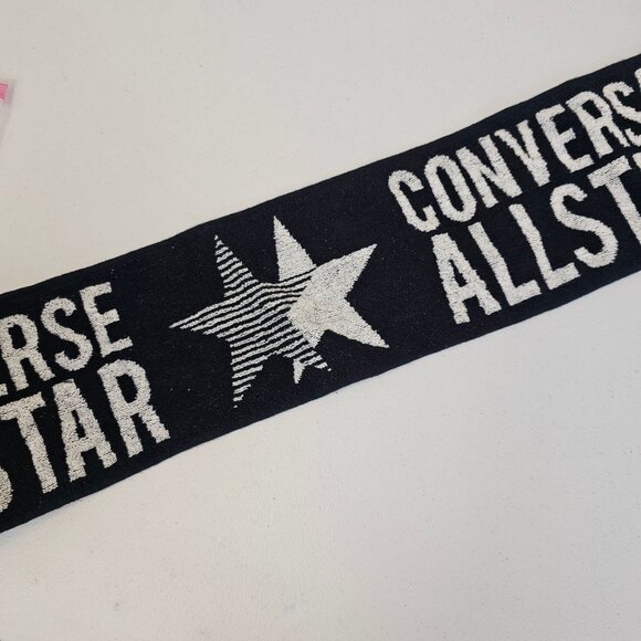 Converse All Star Retro Y2K Reversible Navy/White Terry Cloth Scarf Winter Punk - Picture 6 of 8